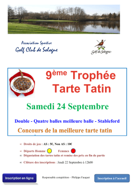 9ème Trophée Tarte Tatin