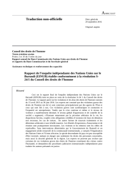 Final report of the mission of independent experts to Burundi in French
