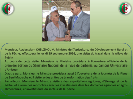 Diapositive 1 - Ministère de l`Agriculture , du Développement Rural