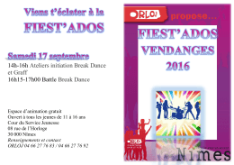 14h-16h Ateliers initiation Break Dance et Graff 16h15