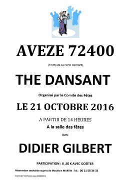 the dansant le 21/10/2016 - Commune d`Avezé, Sarthe, 72