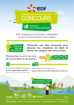 Affiche du concours - EDF – Unité de Production Hydraulique Alpes