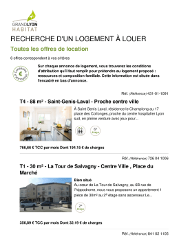 Offres de Locations d`appartements Lyon | GrandLyon Habitat