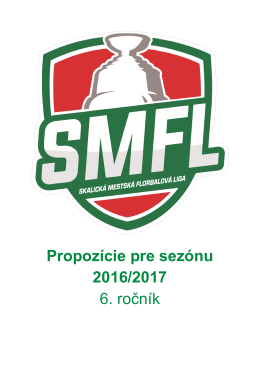 Propozície pre sezónu 2016/2017 6. ročník