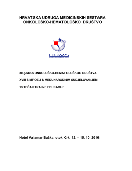 Program - Hrvatska udruga medicinskih sestara