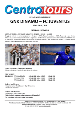 Utakmica GNK Dinamo – FC Juventus