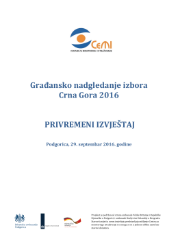 Građansko nadgledanje izbora Crna Gora 2016