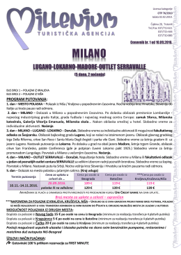 Milano 5 dana 2 noćenja - Turistička agencija Marco Polo