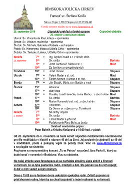 26.nedeľa v období cez rok_2016 - Rímskokatolícka farnosť Stupava