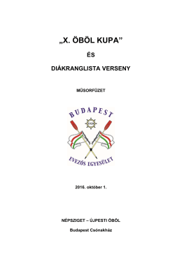 X. ÖBÖL KUPA - Budapest Evezős Egyesület