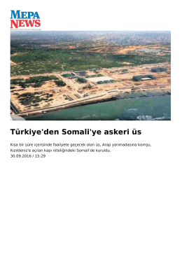 Türkiye`den Somali`ye askeri üs