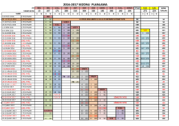 2016-2017 sezon planlaması
