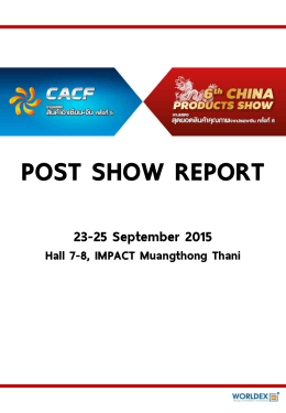 post show report - chinaproductshowbkk.net