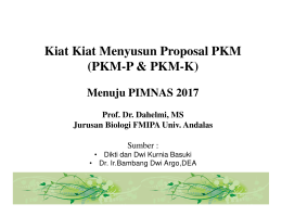 Cara menyusun Proposal PKM - Fakultas MIPA Universitas Andalas