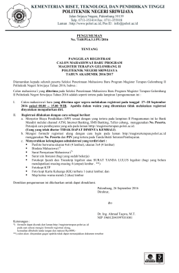 PENGUMUMAN No. 7148/PL6.3.1/PU/2016 TENTANG PANGGILAN