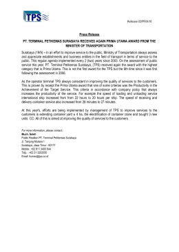 Press Release PT. TERMINAL PETIKEMAS SURABAYA RECEIVED