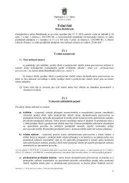 Nařízení č. 2 / 2016, kterým se vydává Tržní řád Města Buštěhradu