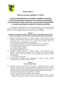 OZV č. 2/2016 o stanovení podmínek pro pořádání