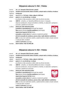 Dějepisná exkurze 9. tříd – Polsko Dějepisná exkurze 9. tříd – Polsko