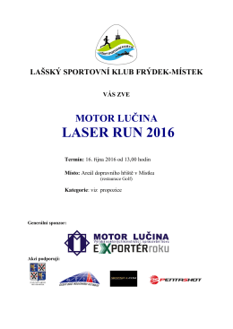 Motor Lučina LASER RUN 2016 - Plavání Frýdek