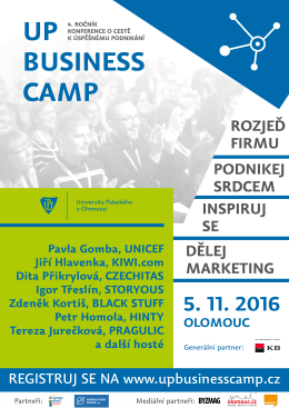 4. ročník konference UP BUSINESS CAMP 5.11.2016 Olomouc