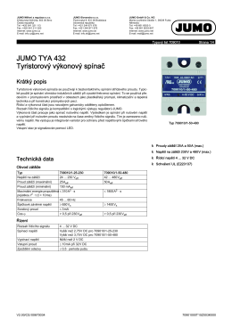 JUMO TYA 432 Tyristorový výkonový spínač