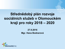 Střednědobý plán rozvoje sociálních služeb v Olomouckém kraji pro