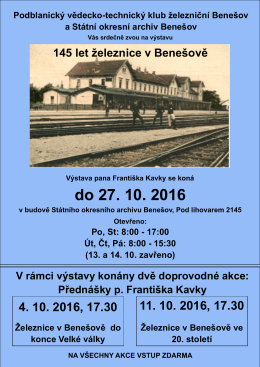 145 let železnice v Benešově