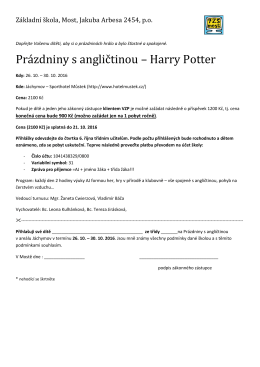 Prázdniny s angličtinou – Harry Potter