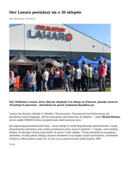 Sieć Lawaro powiększy się o 30 sklepów
