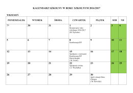 Kalendarz szkolny 2016/2017