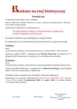Protokół Jury - Muzeum im. Anny i Jarosława Iwaszkiewiczów w