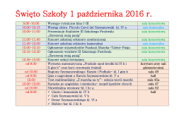 ŚWIĘTO SZKOŁY - 1 PAŹDZIERNIKA 2016 R.