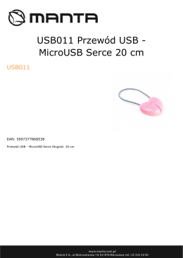 USB011 Przewód USB - MicroUSB Serce 20 cm