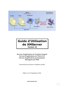 Guide d`Utilisation de XMServer - Solutions de communications