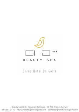 Téléchargez notre brochure - Beauty Spa du Grand Hôtel du Golfe