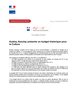 Audrey Azoulay présente un budget historique pour la Culture pdf