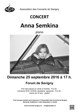 Anna Semkina - Association des Concerts de Savigny