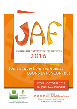 Journées des Aumôneries Francophones 6-8