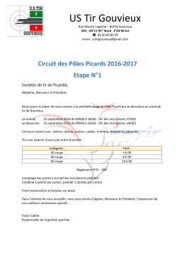 Annonce concours Gouvieux - Ligue de Tir de Picardie