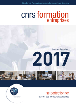 2017 - CNRS Formation Entreprises