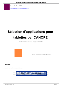 Sélection d`applications pour tablettes par CANOPE