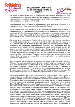 DECLARATION LIMININAIRE du GT CONTRÔLE FISCAL du 28/09