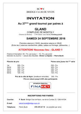 invitation gland - Bridge Club Nyon