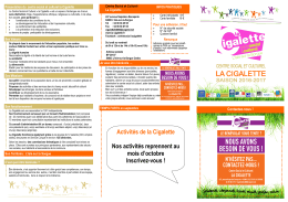 Cigalette programme - Centre Social et Culturel « la Cigalette