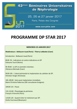 programme dp star 2017 mercredi 25 janvier 2017