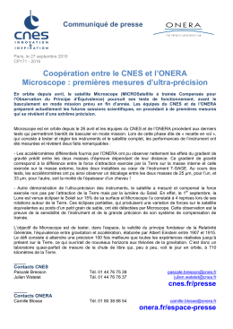 Coopération entre le CNES et l`ONERA Microscope : premières