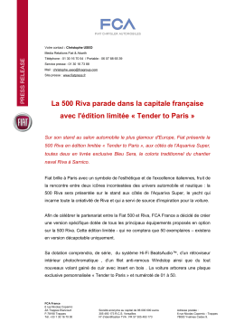 Fiat 500 Riva "Tender to Paris" - Fiat Chrysler Automobiles Press