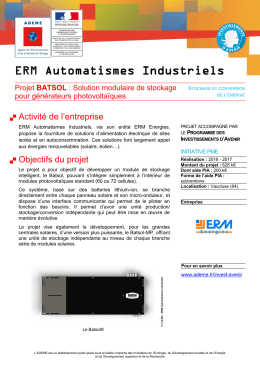 ERM Automatismes Industriels - Ministère de l`écologie et du