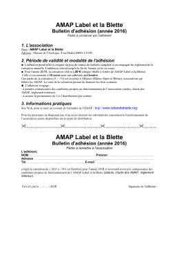 Adhésion 2016 - AMAP Label et la blette